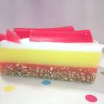 rhubarb cake slice